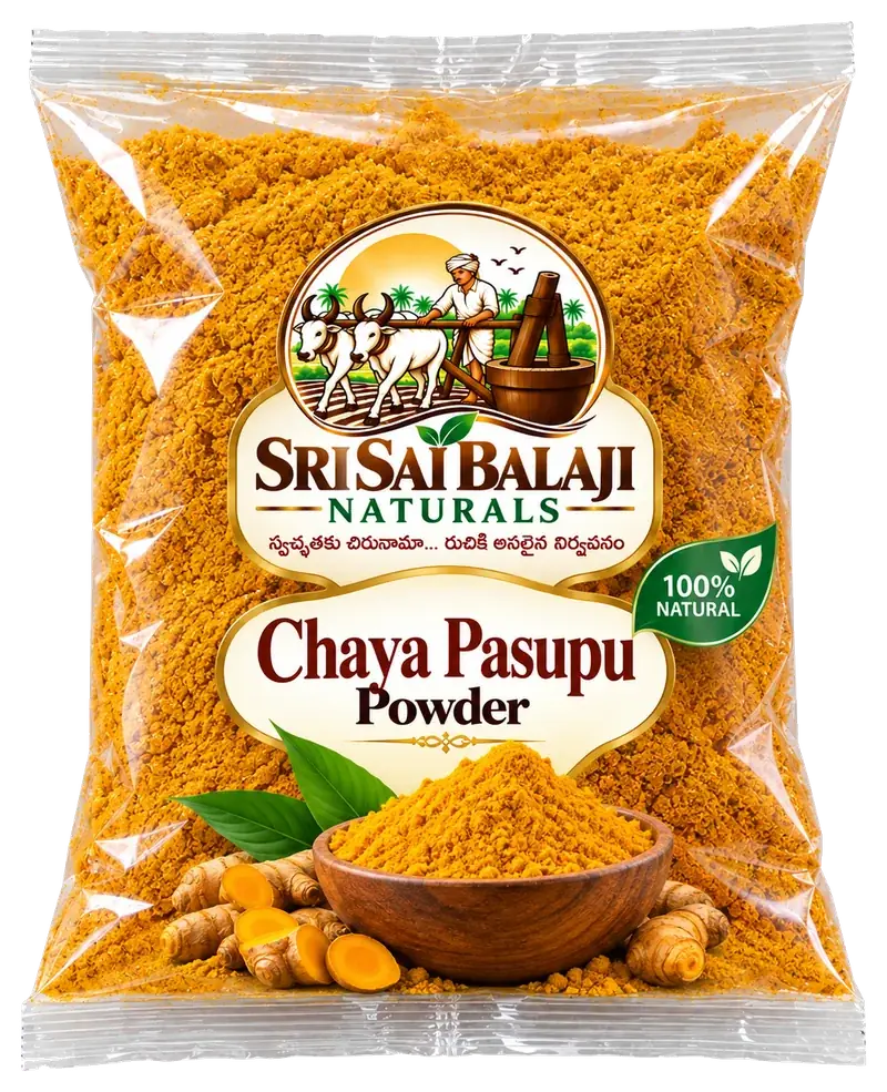 Chaya pasupu natural turmeric powder packet in Vijayawada