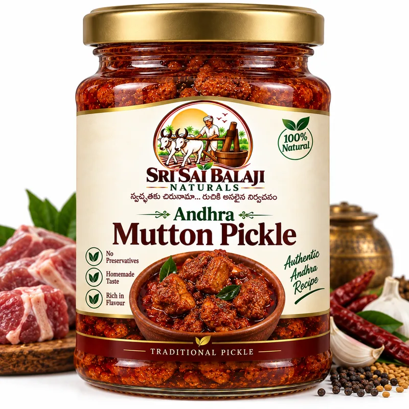 Andhra mutton pickle from Sri Sai Balaji Naturals, Vijayawada