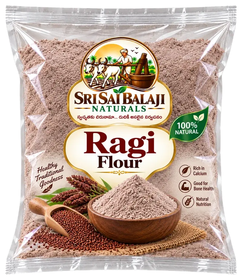 Natural ragi flour packet from Sri Sai Balaji Naturals, Vijayawada